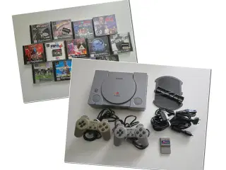 Playstation 1, inkl. 13 spil