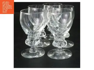 Sæt af glas med unik stilk fra Holmegaard (str. Ø 6,5x11,5 cm)