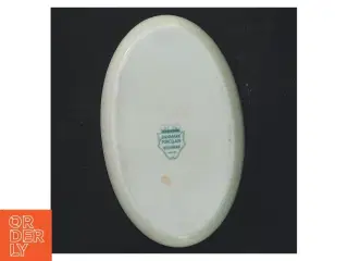 Lille porcelænsfad med blomster (str. 12x7 cm)