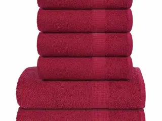 Håndklæder 6 stk. 360 g/m2 100 % bomuld bordeauxfarvet