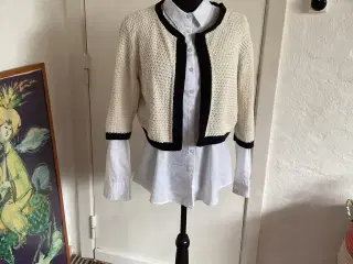 Ny fin Cardigan, i beige/blå, mrk. XITED, str. 38