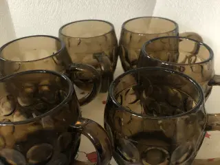 6 ølkrus fra Fyns glasværk
