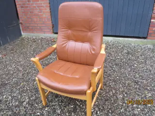 1 stk Farstrup Otium Lænestol med Cognac Farvet Læ