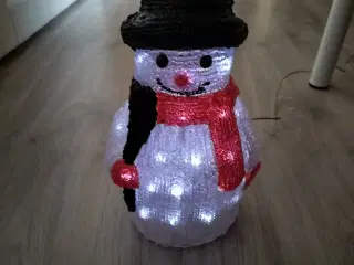 Gammelt julepynt Acryl snemand med lys i