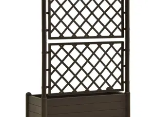 Plantekasse med espalier 100x43x142 cm PP mokkafarvet