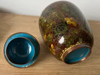Cloisonne låg krukke