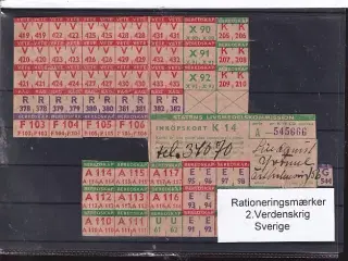 Rationeringsmærker - 2. Verdenskrig - Sverige