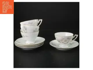 Kaffekop sæt med tallerkener (str. 4 stk ø 13 & 8,5 cm)