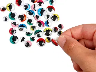 Selvklæbende rulleøjne, 8-12 mm, 300 stk.