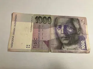 1000 Korun Slovakia - Dårlig stand