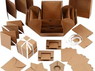 Explosion box, str. 7x7x7,5+12x12x12 cm, natur, 1 stk.