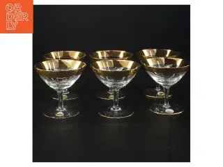 Tosca Lyngby Vintage champagneskåle med gulddekor fra Lyngby (str. 8 x 8 cm)