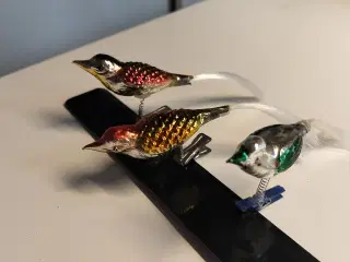 Gammel Julepynt julekugle 3 stk glasfugle