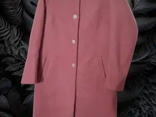 lyserød uld frakke str 38