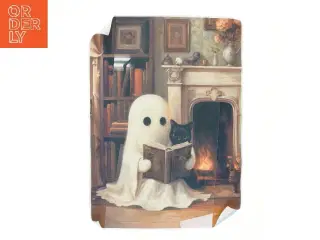 Halloween plakat med spøgelse og kat (str. 50x69 cm)