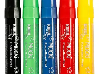 Mucki Glas- og Porcelænstusch, 5 stk. Ass. Farver