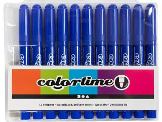 Colortime Tusch, streg 5 mm, blå, 12stk./ 1 pk.