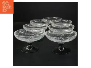 Sæt af glas dessertskåle (str. Ø 12x6 cm)