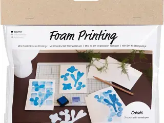 Mini DIY Kit Stempeltryk, Kort med motiv, hvid, off white, 1 pk.