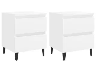 Sengeborde 2 stk. 40x35x50 cm konstrueret træ hvid