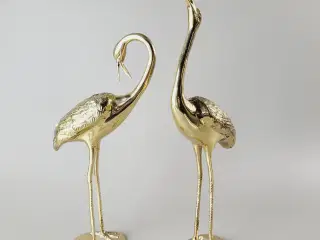 ⭐️- Vintage messingfugle – sæt 2 stk hejrer 37 cm