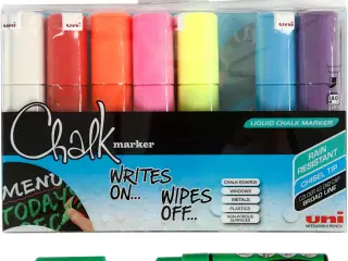 Chalk Marker, streg 8 mm, ass. farver, 8stk./ 1 pk.