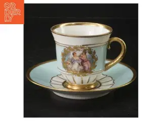 Porcelænskop og underkop fra B&G (str. Ø 7,5 cm h 7 cm. ø. 13 cm)