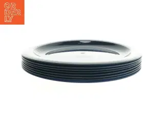 Blå middagstallerkener i plast Ø 22 cm (str. Ø 22 cm)