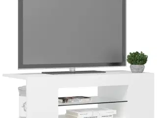 Tv-skab med LED-lys 90x39x30 cm hvid