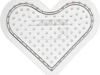 Perleplade, lille hjerte, str. 7 cm, medium, klar, 1 stk.