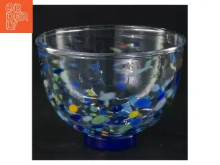 Farvet glas skål (str. 9 x ø 12,5 cm)