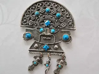 Sydamerikansk vedhæng med turkis