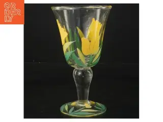 Dekorativ vinglas med blomster (str. 18 cm)