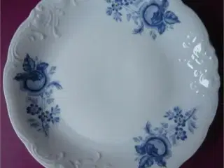 Dessert tallerkener med blå roser - 10 stk