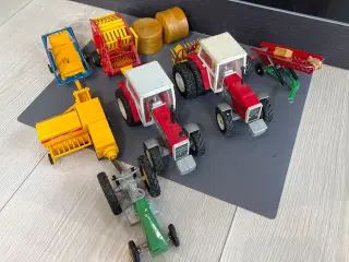Model Traktor, halmpresser, høtyv, halm transport