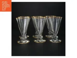 Vintageglas med guldkant (str. 16 x 9 cm)