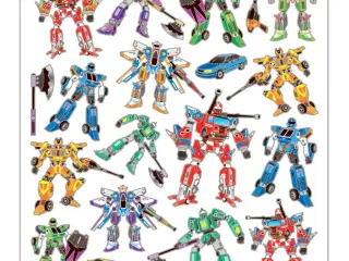 Stickers, transformers, ark 15x16,5 cm, 1 ark