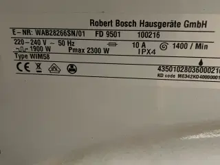 Bosch/siemens vaskemaskine+tørretumbler
