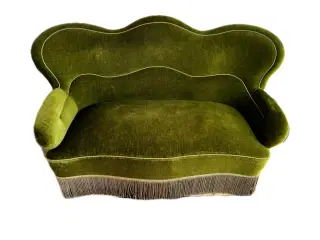 Grøn velour sofa