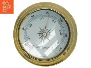 Vintage barometer i messing fra Jerger (str. Ø 12,5 cm)