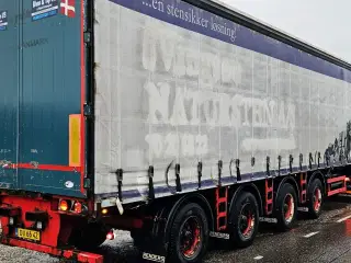 Renders Gardintrailer / nysynet / 4 drejbare aksler / truckbeslag