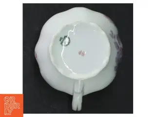 Porcelænsflødekande med blomstermotiv (str. 7,5x9 cm)