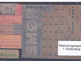 Rationeringsmærker - 1. Verdenskrig
