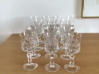 Offenbach krystalglas, snapseglas fra lyngby