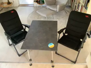 Camping bord og 2 stole