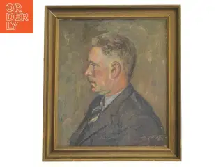 Olieportræt i ramme (str. 38,5x44 cm)