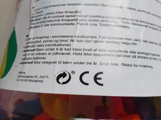 Vandballoner og pumpe