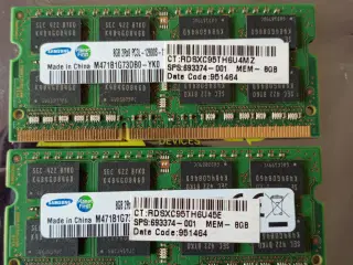 2 stk Ram: 8GB DDR3 1600mhz/12800s sodimm