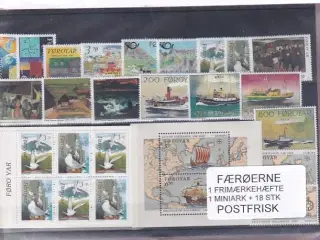 Færøerne - 1 Frimærkehæfte + 1 Miniark + 18 Stk. - Postfrisk
