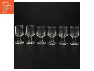 Sæt med seks klare glas (str. H. 9 cm, ø 4,5 cm)